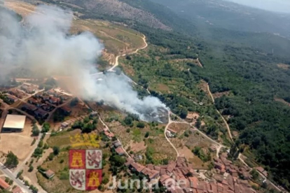 Vista aérea del incendio.