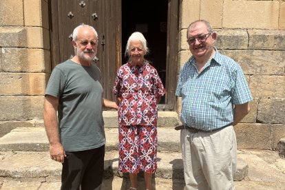 Los tres misioneros desplazados hasta Vinuesa para participar en la jornada.