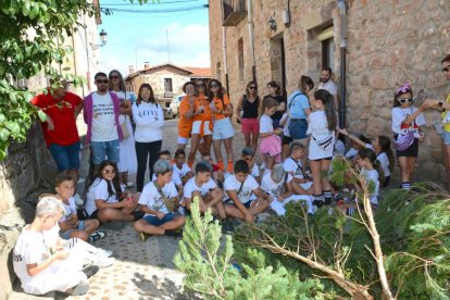 La pingada del mayo de Vinuesa da el pistoletazo de salida a sus fiestas de la Virgen del Pino y San Roque 2024.