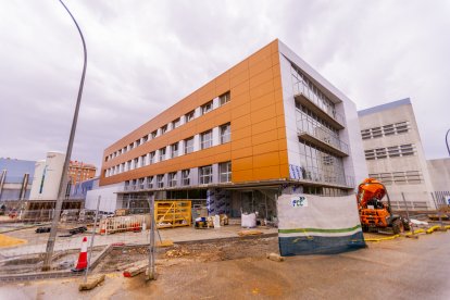 Vista parcial de las obras de remodelación del Hospital la semana  pasada.