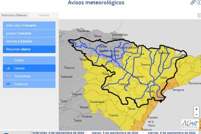 Mapa con la zona afectada señalada.