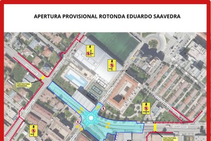 Mapa con la regulación del tráfico de la nueva rotonda.