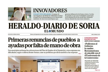 Portada de Heraldo Diario de Soria del 17 de septiembre de 2024.