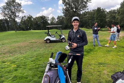 El golfista soriano Miguel López durante un torneo.