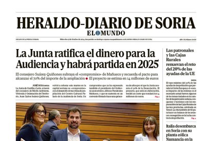 Portada de Heraldo Diario de Soria del 9 de octubre 2024.