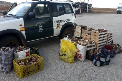 Vehículo de la Guardia Civil con producto inmovilizado.