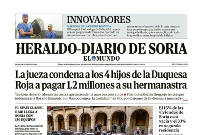 Portada de Heraldo Diario de Soria del 22 de octubre de 2024