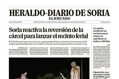 Portada de Heraldo Diario de Soria del 26 de octubre de 2024.