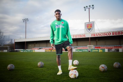 Cristian Godson en el entrenamiento de este lunes en la Ciudad Deportiva.