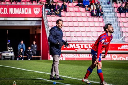 Aitor Calle en el encuentro de la pasada jornada ante el Guijuelo.