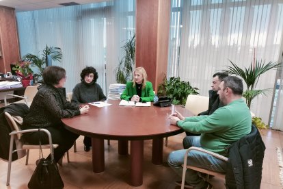 Reunión del comité de empresa de Gamesa en Ágreda con la delegada territorial de la Junta en Soria.