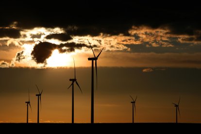 Parque eólico en los Montes Torozos (Valladolid).