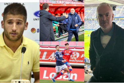 Álex Arias, Manel, Orfila y Boris defendieron los colores del Numancia y el domingo será rivales con el Marino de Luanco.