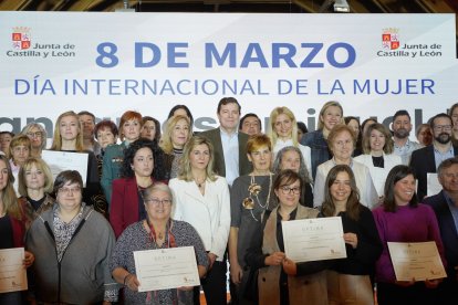 El presidente de la Junta de Castilla y León, Alfonso Fernández Mañueco, participa en el acto institucional del Gobierno Autonómico con motivo del Día Internacional de la Mujer.