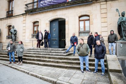 Los delegados sindicales poco antes del Serla.