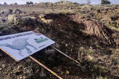 El yacimiento de Golmayo de donde proceden los restos de los dinosaurios hallados.