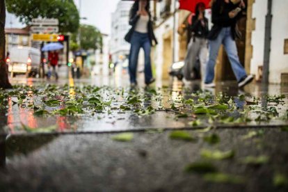 La tormenta dejó inundados ciertos puntos de la ciudad
