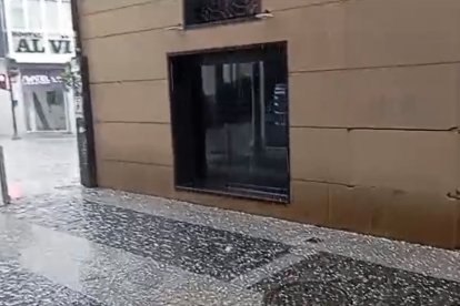Granizada en la calle Claustrilla.