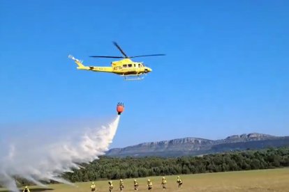 Ejercicios de la BRIF de Lubia para perfeccionarse de cara a futuros incendios forestales.