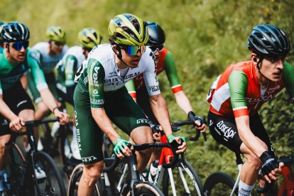 Antonio González durante una prueba ciclista.