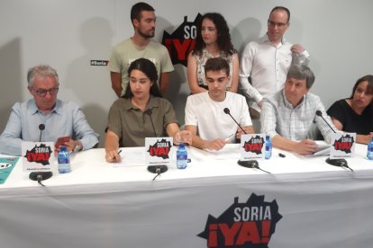 Presentación durante la rueda de prensa de Jóvenes de Soria Ya.