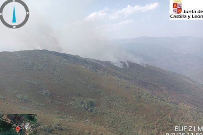 Incendio en Llamas de Cabrera (León).