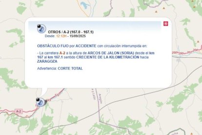 Captura de pantalla de la información de la DGT.
