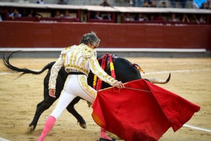 Un momento de la actuación de Rubén Sanz en Las Ventas.
