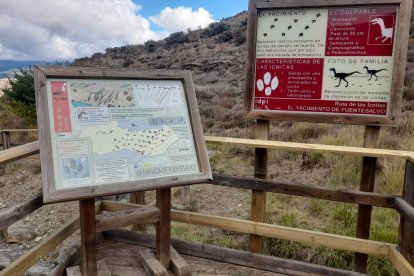 Señalización en uno de los yacimientos.