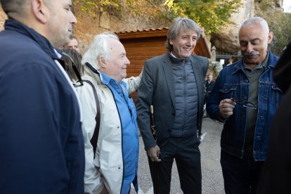 El secretario general del PSOECyL, Carlos Martínez,  tras el acto de recreación de hijo adoptivo de Machado en Soria.