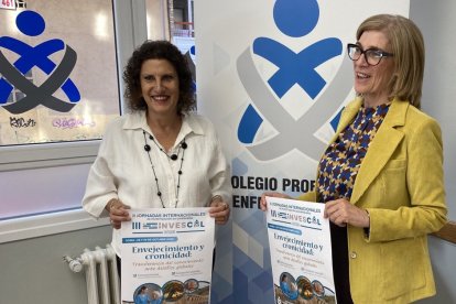 La vicepresidenta del Consejo de Enfermería de Castilla y León, Esther Reyes, y la presidenta del Colegio de Soria, Isabel Galán.