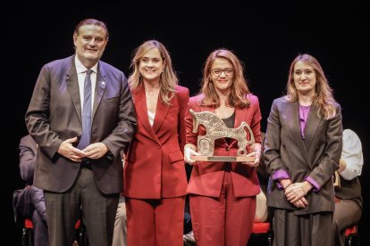 Ruiz Zapatero, Ulibarri, Villarijo y Lucas en la entrega del Premio Numancia 2025.