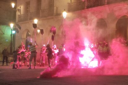 Protesta reciente de los bomberos forestales en Soria capital.