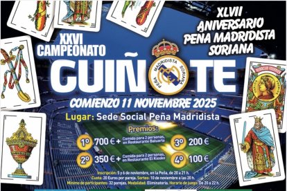 Cartel que anuncia el torneo de la Peña Madridista Soriana.