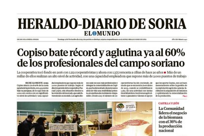 Portada de Heraldo-Diario de Soria del 9 de noviembre de 2025.