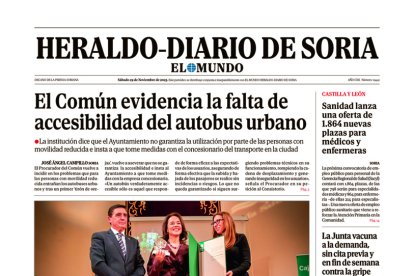 Portada de Heraldo-Diario de Soria del 29 de noviembre de 2025