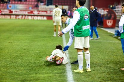 Imagen del partido del pasado sábado entre el Numancia y el Fabril.