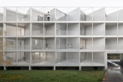 Aspecto exterior que tendrá el futuro edificio de viviendas colaborativas para jóvenes.