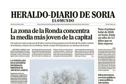 Portada de Heraldo-Diario de Soria del 2 de enero de 2026.