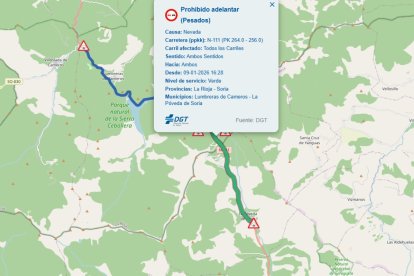 Aviso de la DGT por nieve en la tarde de este viernes en Piqueras.