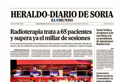 Portada de Heraldo-Diario de Soria del 8 de febrero de 2026.