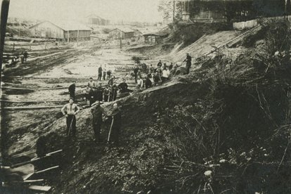 Imagen de un gulag de la Unión Soviética.