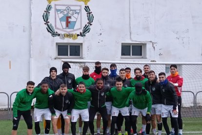 La plantilla del Atlético Astorga durante un entrenamiento.