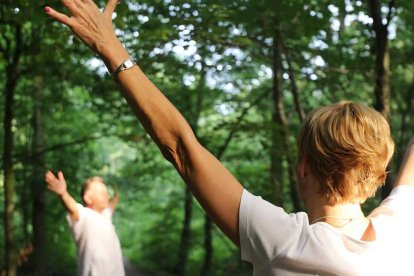 La conexión con el entorno y la activación de los sentidos son la base de los baños de bosque en los pinares de Soria y Burgos