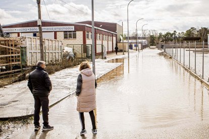 Calle inundada en San Esteban de Gormaz.