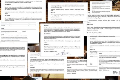 Imagen de las distintas renuncias de los ediles.