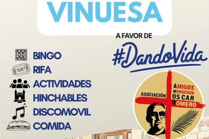 Detalle del cartel de la parrillada solidaria de Vinuesa.