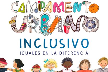 Detalle del cartel anunciador del Campamento Urbano Inclusivo de Aspace Soria.