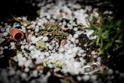 Pedrisco en una reciente granizada en Soria.