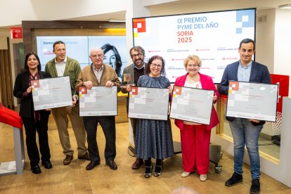 Representantes de las empresas distinguidas en la pasada edición del Premio Pyme del Año en Soria.